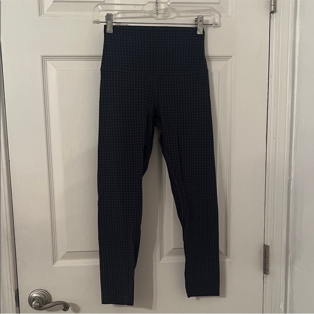 lululemon high rise leggings 23” micro houndstooth blue multi